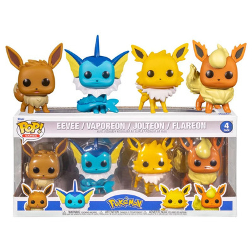 Funko Pop! Pokémon Eevee, Vaporeon, Jolteon, Flareon 4-Pack Vinyl Figures